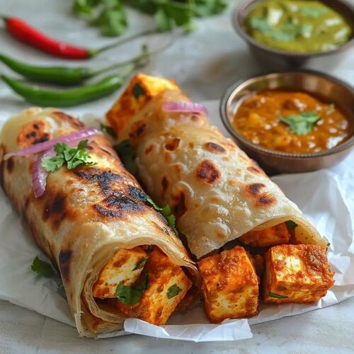 Spicy paneer wrapped in a soft roti, loaded with… (1)